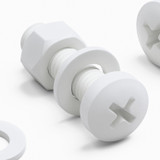 20x White PP Pan Head Plastic Screws & Bolts M5 x 20 mm, Nuts & Washers