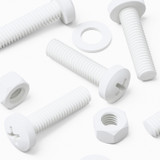 20x viti PP bianche a testa cilindrica M5 x 20 mm + dadi e rondelle