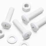 20x viti PP bianche a testa cilindrica M5 x 20 mm + dadi e rondelle