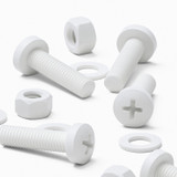 20x viti PP bianche a testa cilindrica M5 x 20 mm + dadi e rondelle