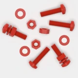 20x Red PP Pan Head Cross Plastic Screws & Bolts M5 x 20 mm, Nuts & Washers