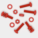20x viti PP rosse a testa cilindrica a croce M5 x 20 mm + dadi e rondelle