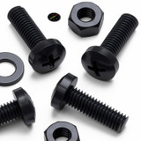 20x Black PP Pan Head Plastic Screws & Bolts M6 x 20 mm, Nuts & Washers