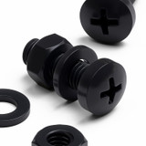20x Black PP Pan Head Plastic Screws & Bolts M6 x 20 mm, Nuts & Washers