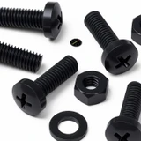 20x viti PP nere a testa cilindrica M6 x 20 mm + dadi e rondelle