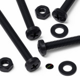 20x viti PP nere a testa cilindrica M4 x 40 mm + dadi e rondelle