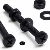 20x viti PP nere a testa cilindrica M4 x 40 mm + dadi e rondelle