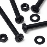 20x viti PP nere a testa cilindrica M4 x 40 mm + dadi e rondelle