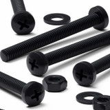 20x viti PP nere a testa cilindrica M4 x 40 mm + dadi e rondelle