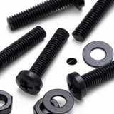 20x Black PP Pan Head Plastic Screws & Bolts M4 x 20 mm, Nuts & Washers