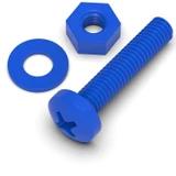 20x viti PP blu a testa cilindrica a croce M4 x 20 mm + dadi e rondelle