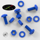 20x Blue PP Pan Head Cross Plastic Screws & Bolts M8 x 20 mm, Nuts & Washers