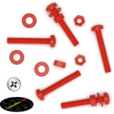 20x Red PP Pan Head Cross Plastic Screws & Bolts M3 x 20 mm, Nuts & Washers