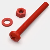 20x viti PP rosse a testa cilindrica a croce M6 x 60 mm + dadi e rondelle