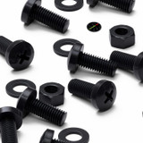 20x Black PP Pan Head Plastic Screws & Bolts M8 x 20 mm, Nuts & Washers