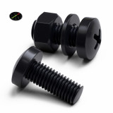 20x Black PP Pan Head Plastic Screws & Bolts M8 x 20 mm, Nuts & Washers