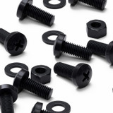 20x Black PP Pan Head Plastic Screws & Bolts M8 x 20 mm, Nuts & Washers