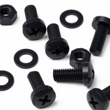 20x Black PP Pan Head Plastic Screws & Bolts M8 x 20 mm, Nuts & Washers