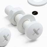 20x White PP Pan Head Plastic Screws & Bolts M4 x 20 mm, Nuts & Washers