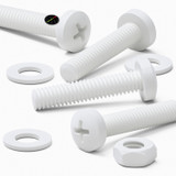 20x viti PP bianche a testa cilindrica M4 x 20 mm + dadi e rondelle