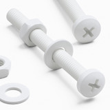 20x White PP Pan Head Plastic Screws & Bolts M4 x 40 mm, Nuts & Washers