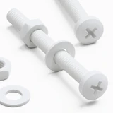 20x White PP Pan Head Plastic Screws & Bolts M4 x 40 mm, Nuts & Washers