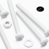 20x White PP Pan Head Plastic Screws & Bolts M4 x 40 mm, Nuts & Washers