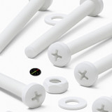 20x White PP Pan Head Plastic Screws & Bolts M4 x 40 mm, Nuts & Washers
