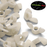 20x dadi a farfalla M6 in nylon naturale, a serraggio manuale