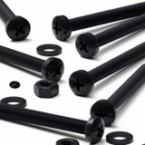 20x viti PP nere a testa cilindrica M6 x 60 mm + dadi e rondelle