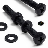 20x viti PP nere a testa cilindrica M6 x 60 mm + dadi e rondelle