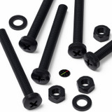 20x viti PP nere a testa cilindrica M6 x 60 mm + dadi e rondelle