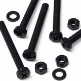 20x viti PP nere a testa cilindrica M6 x 60 mm + dadi e rondelle