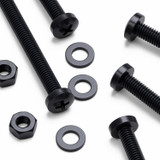 20x Black PP Pan Head Plastic Screws & Bolts M6 x 60 mm, Nuts & Washers
