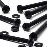 20x viti PP nere a testa cilindrica M6 x 60 mm + dadi e rondelle
