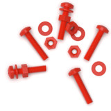 20x Red PP Pan Head Cross Plastic Screws & Bolts M4 x 20 mm, Nuts & Washers