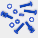 20x Blue PP Pan Head Cross Plastic Screws & Bolts M5 x 20 mm, Nuts & Washers