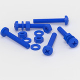 20x Blue PP Pan Head Cross Plastic Screws & Bolts M6 x 40 mm, Nuts & Washers