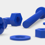 20x Blue PP Pan Head Cross Plastic Screws & Bolts M4 x 40 mm, Nuts & Washers