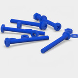 20x Blue PP Pan Head Cross Plastic Screws & Bolts M4 x 40 mm, Nuts & Washers