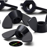 20x Black Nylon Plastic Butterfly Wing Nuts M4, Thumb Nuts