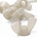 20x Natural Nylon Plastic Butterfly Wing Nuts M8, Thumb Nuts