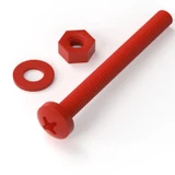 20x Red PP Pan Head Cross Plastic Screws & Bolts M4 x 40 mm, Nuts & Washers