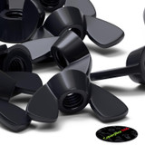 20x dadi a farfalla M5 in nylon nero, a serraggio manuale