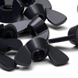20x dadi a farfalla M5 in nylon nero, a serraggio manuale