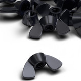 20x dadi a farfalla M5 in nylon nero, a serraggio manuale