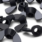 20x dadi a farfalla M5 in nylon nero, a serraggio manuale