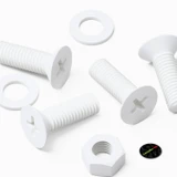 20x White PP Countersunk Plastic Screws & Bolts M8 x 20 mm, Nuts & Washers