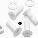 20x viti svasate in plastica PP bianche M8 x 20 mm, dadi/rondelle