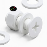 20x viti svasate in plastica PP bianche M8 x 20 mm, dadi/rondelle